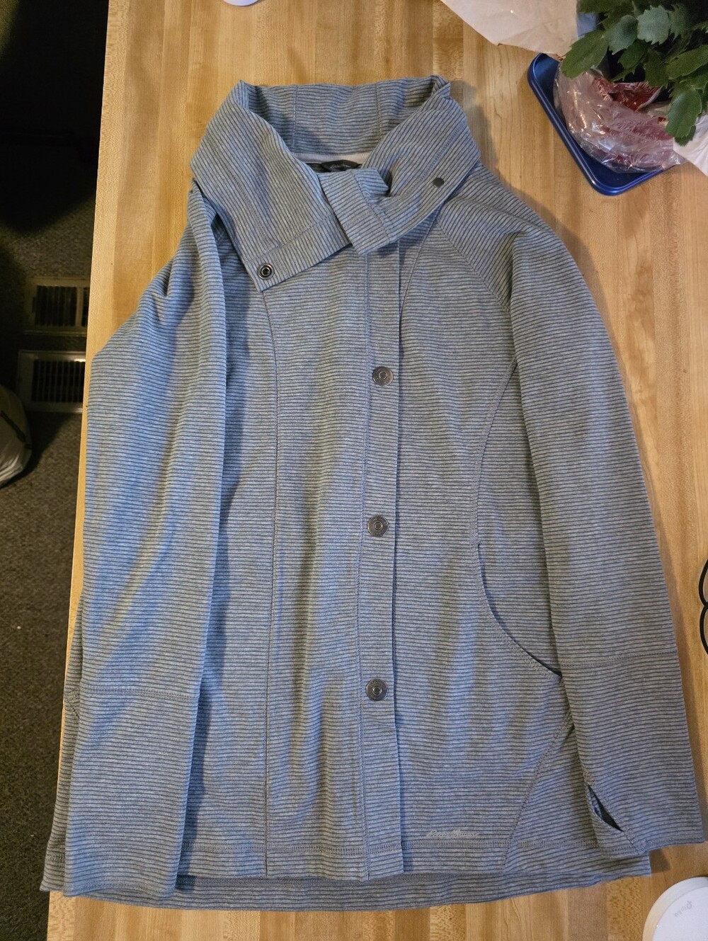 Eddie Bauer,Grey Funnel Sweater Jacket #JAC3 - Picture 3 of 16